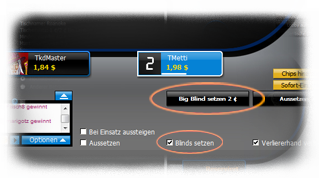 small und big blind und karten